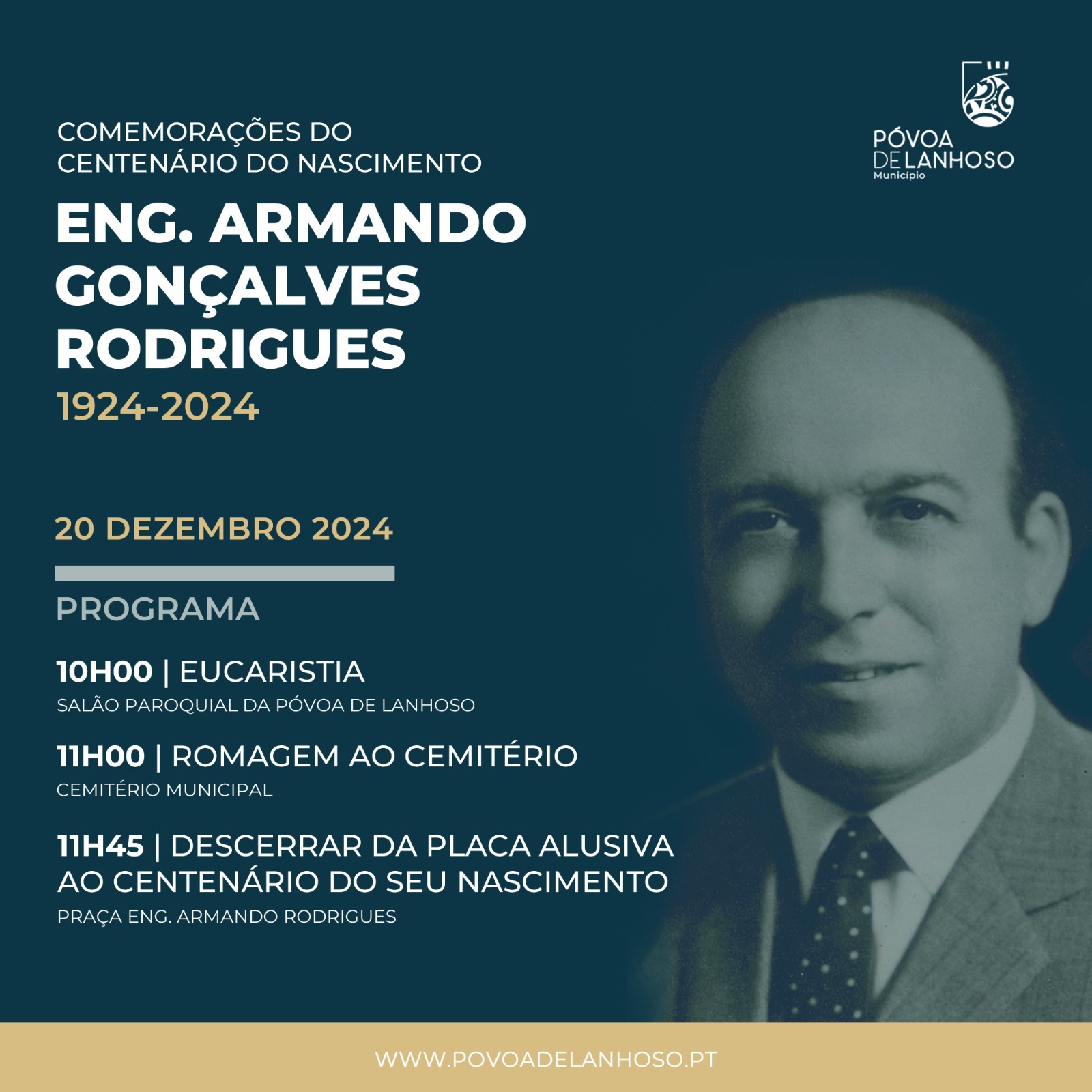 Póvoa de Lanhoso Homenageia Armando Rodrigues no Centenário do Seu Nascimento